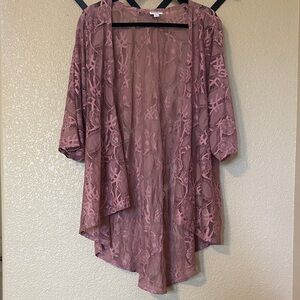 Dusty Rose Lace Cardigan